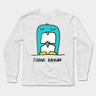 Shine bright - penguin with diamond Long Sleeve T-Shirt